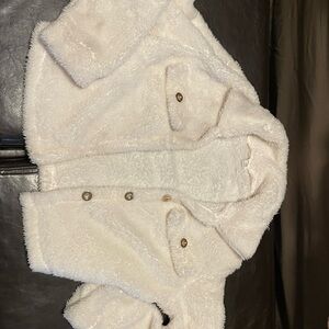 SHEIN Cream Fuzzy Kids Jacket